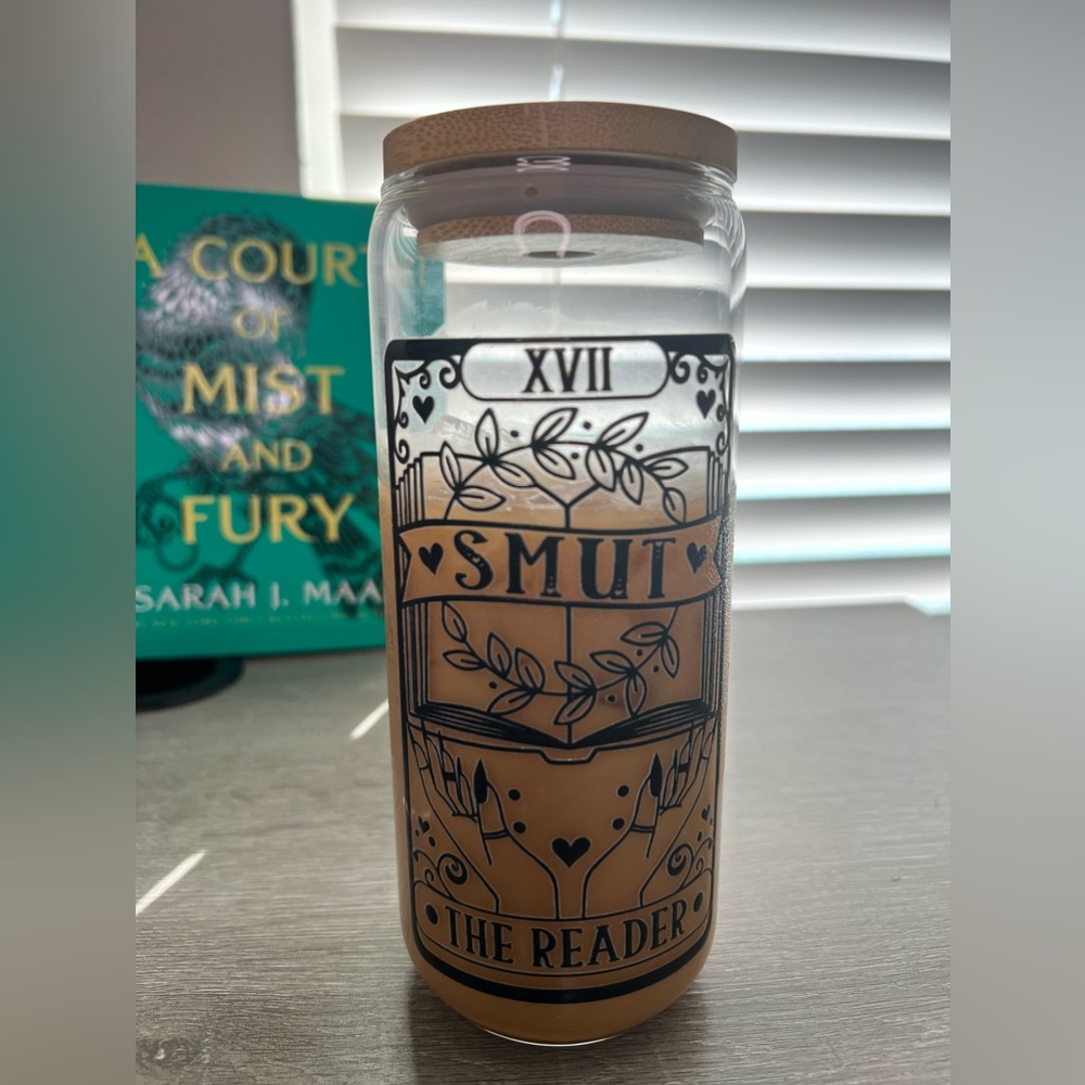 Smut 20oz Glass Cup + Lid + Straw